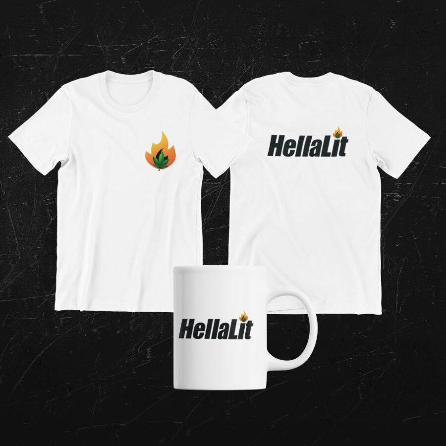 HellaLit T Shirt And Mug Bundle-White